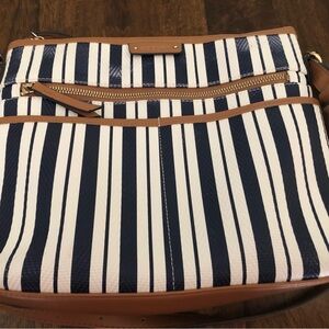 Rosetti Navy and White Striped Satchel